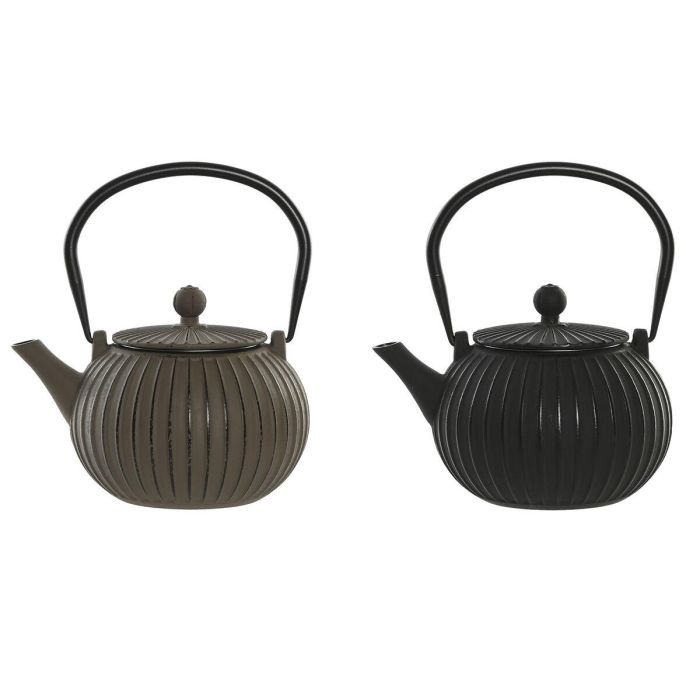 Tetera Oriental DKD Home Decor Beige Negro 14.7 x 21.5 x 18.5 cm (2 Unidades) Tetera Oriental DKD Home Decor Beige Negro 14.7 x 21.5 x 18.5 cm (2 Unidades)