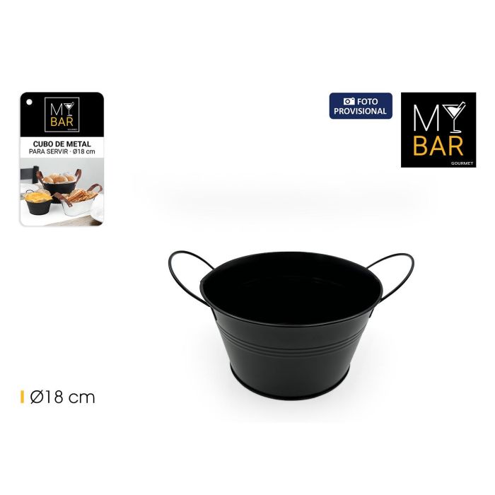 Inde Cubo Metal Red con Asa Metal Black 18 cm My Bar - 18.1x12.7x23.5 cm (24 Unidades) Inde Cubo Metal Red con Asa Metal Black 18 cm My Bar - 18.1x12.7x23.5 cm (24 Unidades)