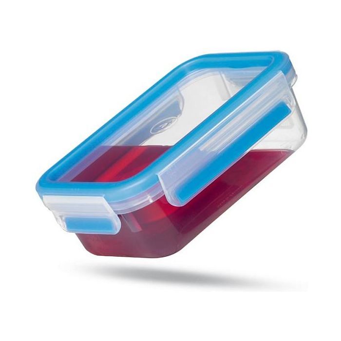 Emsa CLIP & CLOSE 2.0 Set 3 Recipientes Herméticos Rectangulares 0.55L Transparentes Aptos Microondas y Congelador 2