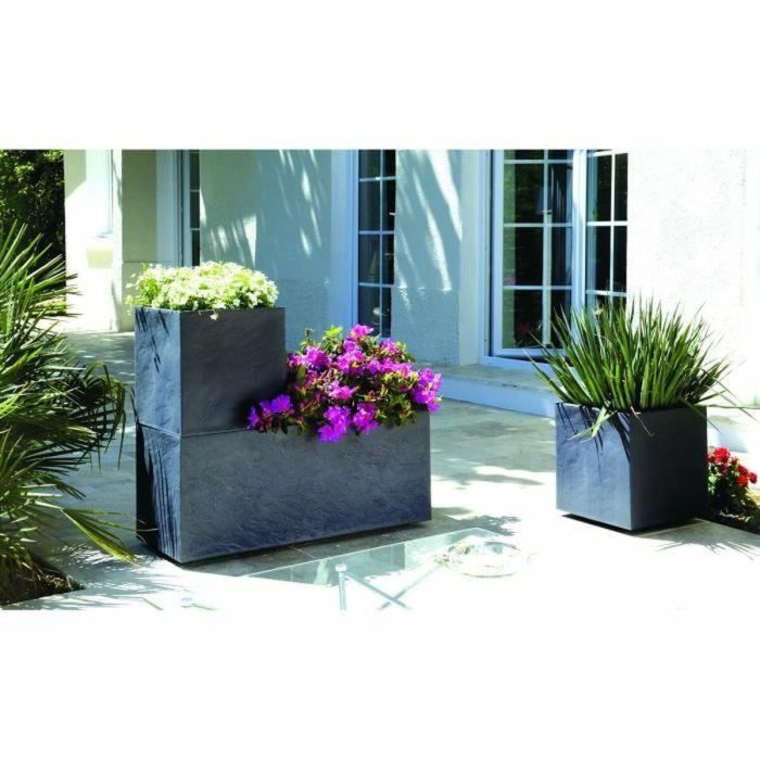 EDA 13731GANT Jardinera Volcania 100 x 40 x 40 cm - 97.6 L - Gris Antracita 1