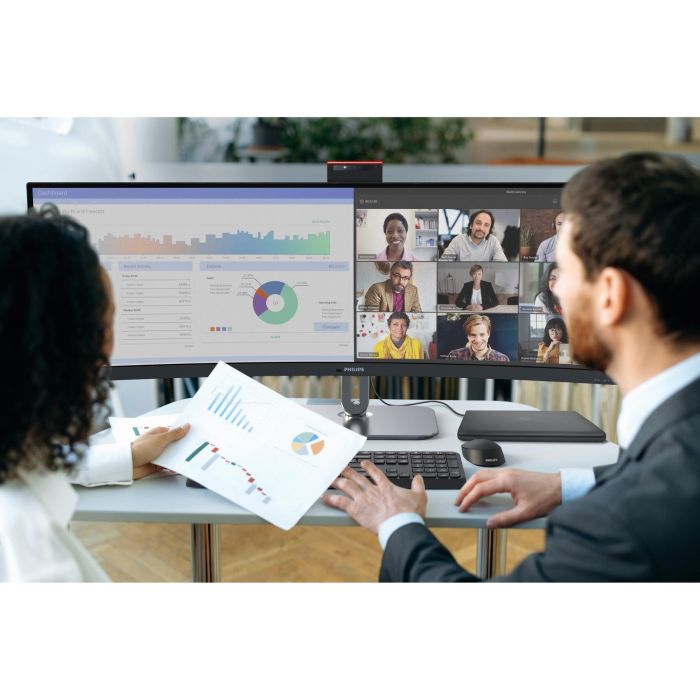Philips 49B2U6903CH Monitor Curvo Profesional 48.8" Dual QHD, Thunderbolt 4, Webcam, Regulable en altura 2