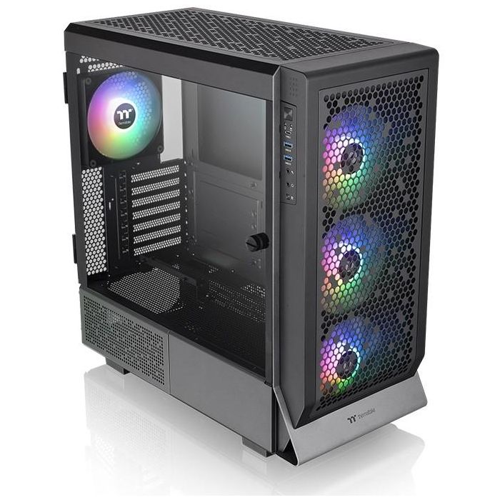 Thermaltake Ceres 500 TG ARGB Black - Caja de PC ATX para Gaming con Iluminación ARGB