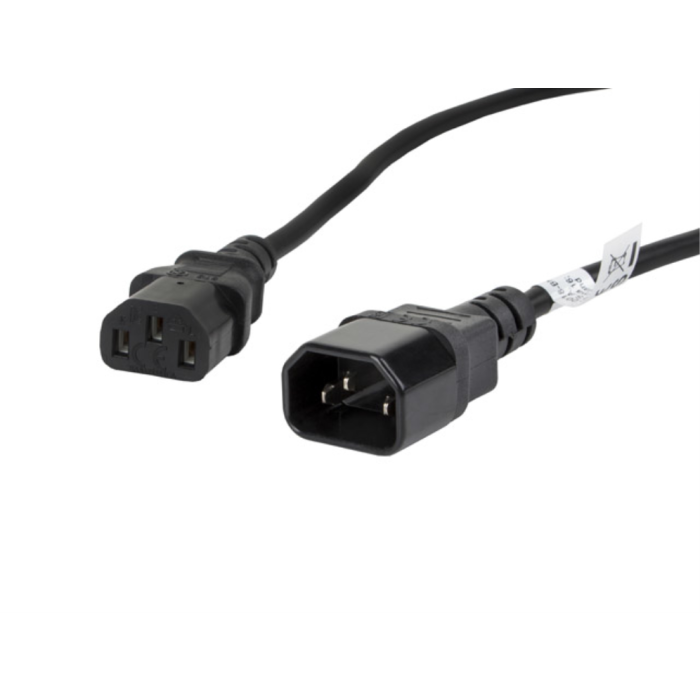 Lanberg Cable Alargador Alimentación IEC 320 C13 a C14, 1.8m, Negro