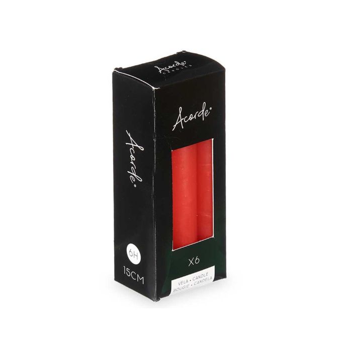 Set 6 Cirios Rojo 15 Cm 6 Horas Acorde (12 Unidades) 2 Set 6 Cirios Rojo 15 Cm 6 Horas Acorde (12 Unidades) 2