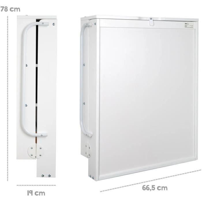 Roba ROB4005317295367 Cambiador Plegable de Pared con Colchón Impermeable y 2 Estantes Integrados, Madera Lacada Blanca 1