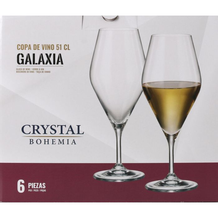 Bohemia Set de 6 Copas de Vino de Cristal Colección Galaxia, 510 cc (4 Cajas) 1