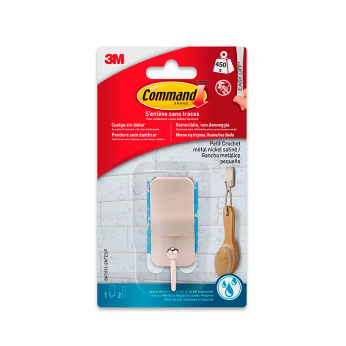 Toallero Colgante 3M 25 X 66 X 25 MM Plateado Níquel (1 unidad) 0 Toallero Colgante 3M 25 X 66 X 25 MM Plateado Níquel (1 unidad) 0