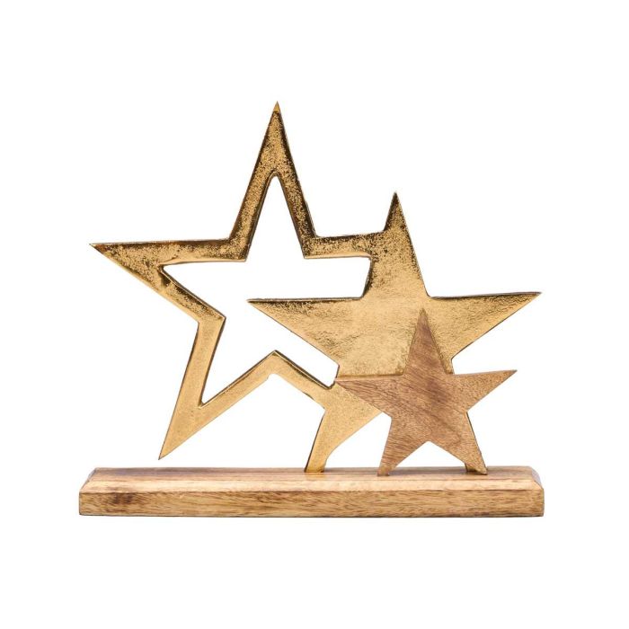 Soporte Decoracion Triple Estrella Dorado Giftdecor 31X28CM (6 Unidades) 2 Soporte Decoracion Triple Estrella Dorado Giftdecor 31X28CM (6 Unidades) 2