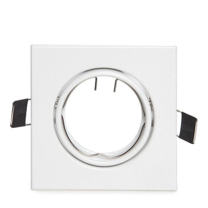 Aro Foco Downlight Basculante Cuadrado Aluminio Blanco 83/83Mm 1