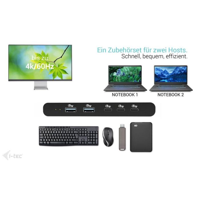 Hub USB i-Tec C31KVMHDMIDOCKPD Negro 100 W 5 Hub USB i-Tec C31KVMHDMIDOCKPD Negro 100 W 5
