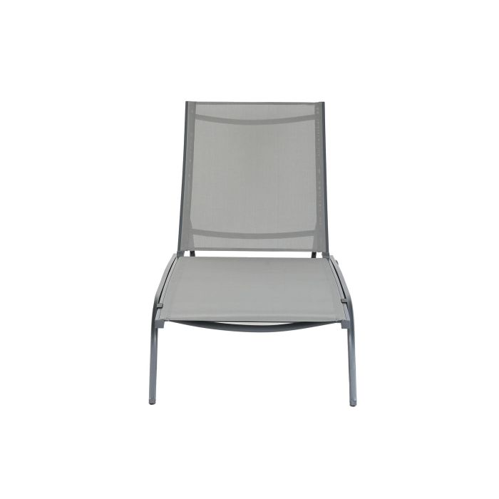 DKD Home Decor Tumbona de Terraza y Jardín Reclinable con Ruedas de Aluminio y Textilene Gris 64 x 97 x 187.5 cm 4 DKD Home Decor Tumbona de Terraza y Jardín Reclinable con Ruedas de Aluminio y Textilene Gris 64 x 97 x 187.5 cm 4