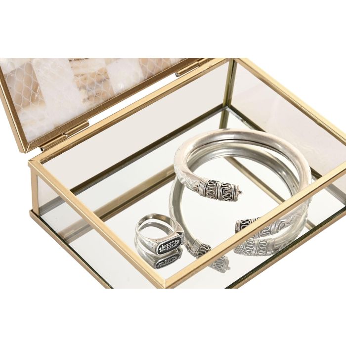 Joyero Scandi DKD Home Decor Blanco Dorado 11 x 5 x 14 cm (4 Unidades) 3