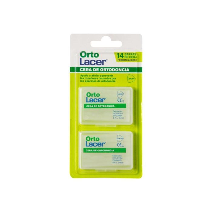 Lacer Ortolacer Cera de Ortodoncia: Pack 2 x 7 Barras para Aliviar y Prevenir Rozaduras e Irritaciones Bucales por Brackets