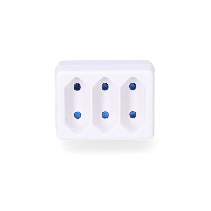Clavija triple 2p 16a 250v color blanco max. 3680 W solera 5113 1 Clavija triple 2p 16a 250v color blanco max. 3680 W solera 5113 1