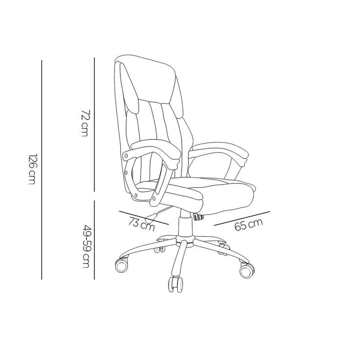 Silla Q-Connect Direccion Bolz Ano Simil Piel Base Metalica Alt Max 1260 Anc 650 Prof 730 mm Ruedas Premium Color Negro 7