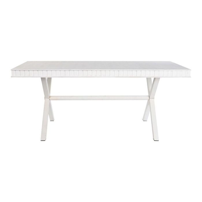 Mesa Comedor Moderno DKD Home Decor Blanco Dorado 90 x 76 x 180 cm 4 Mesa Comedor Moderno DKD Home Decor Blanco Dorado 90 x 76 x 180 cm 4