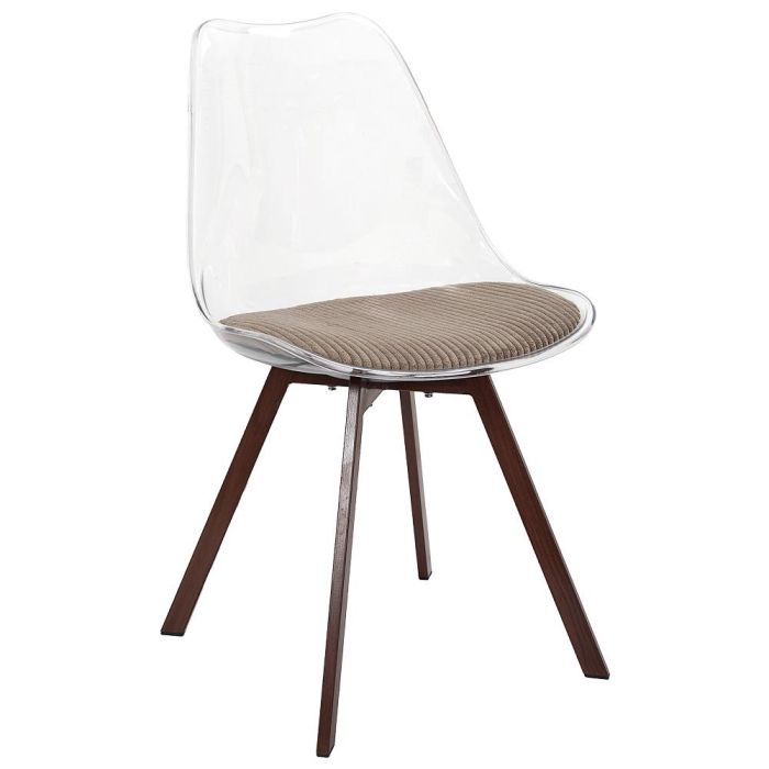 Home Deco Factory Silla con Cojín Scott de Plástico Taupé