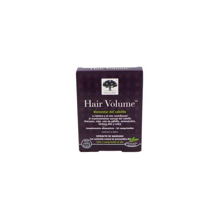 NEW NORDIC Hair Volume Biotina y Zinc para Crecimiento Normal del Cabello 30 Comprimidos