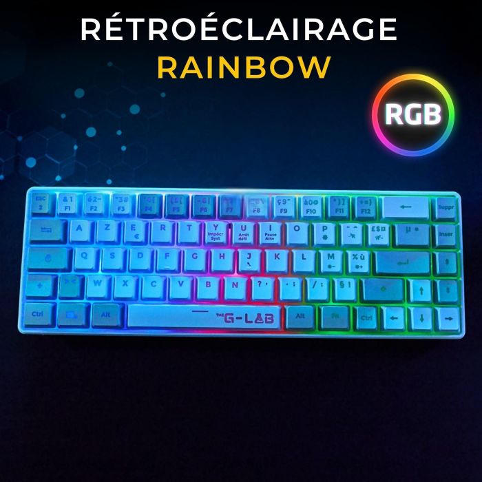 Teclado para juegos con cable - THE G-LAB - KEYZ-HYDRO-WG/FR - Tamaño compacto al 60 % - AZERTY - Retroiluminado - Gris/Blanco 3 Teclado para juegos con cable - THE G-LAB - KEYZ-HYDRO-WG/FR - Tamaño compacto al 60 % - AZERTY - Retroiluminado - Gris/Blanco 3