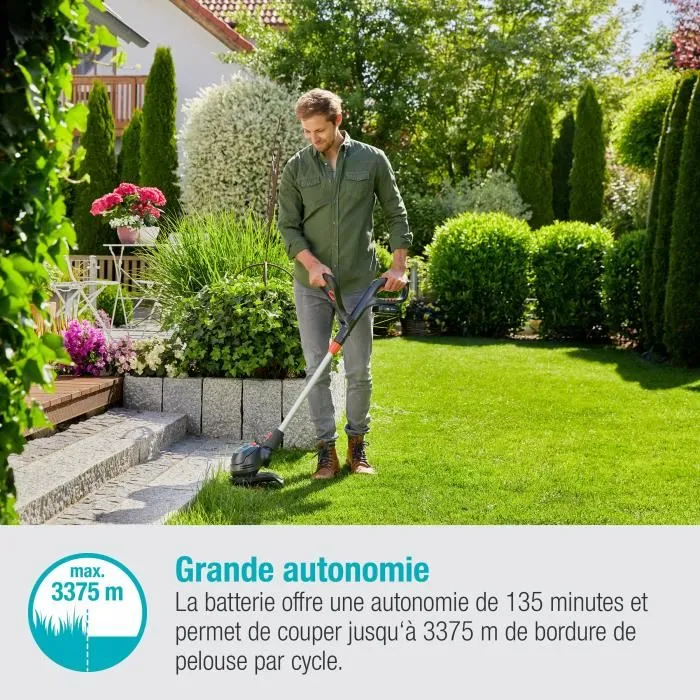 Gardena Recortadora de Césped ComfortCut 23/18V P4A, Ancho de Corte 23 cm, Incluye Batería y Cargador 5