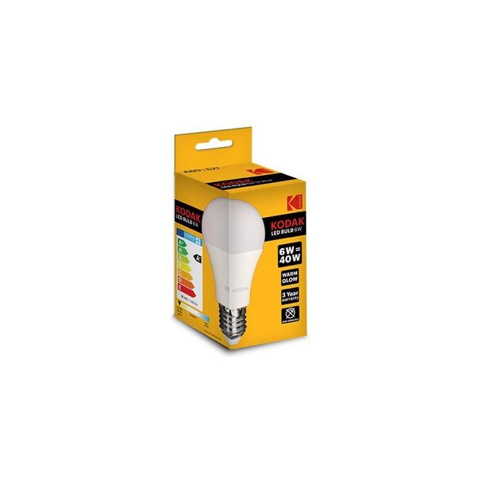 Kodak Bombilla LED Globo Estandar A60, 25.000 horas, luz cálida, no regulable 1 Kodak Bombilla LED Globo Estandar A60, 25.000 horas, luz cálida, no regulable 1