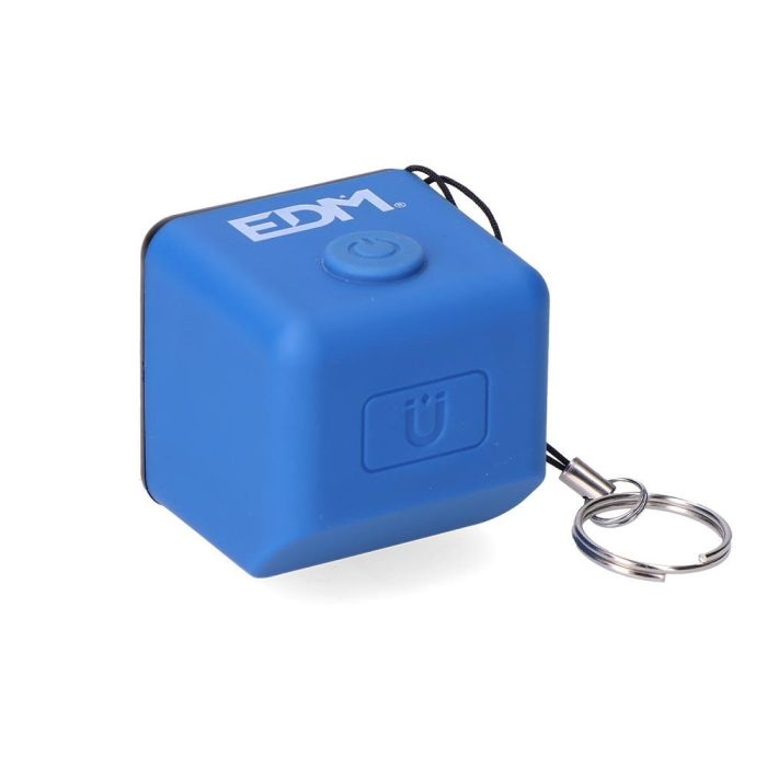 Edm Linterna Cubo LED Recargable COB 3W 300lm 1000mAh con USB + Imán, Función Power Bank, Colores Surtidos 5