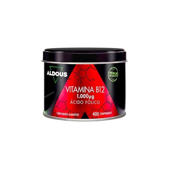 Aldous Bio Vitamina B12 con Ácido Fólico, 400 Comprimidos