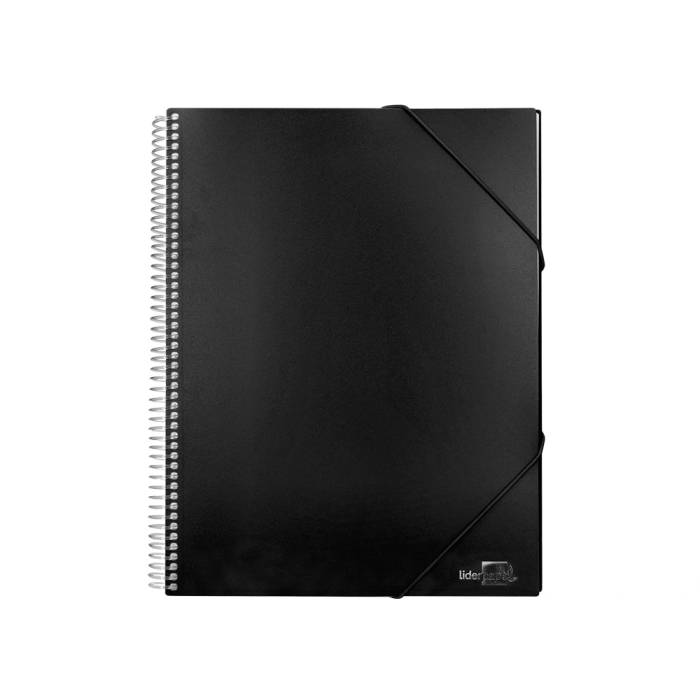Liderpapel Carpeta Escaparate con Espiral, 60 Fundas, Polipropileno, Din A4, Negro 1