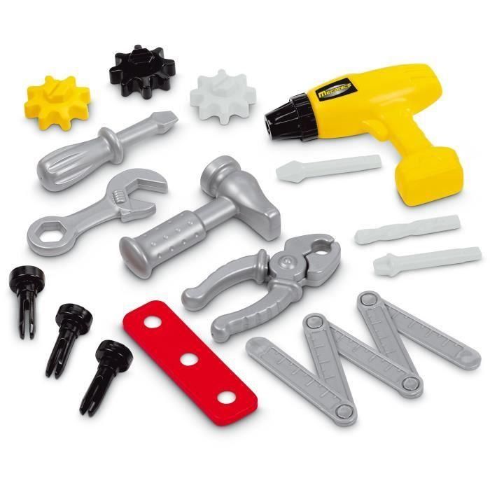 Ecoiffier Super Pack Mecánico con Banco de Trabajo, Carretilla, Casco y 19 Herramientas de Juguete para Niños +18 Meses 3