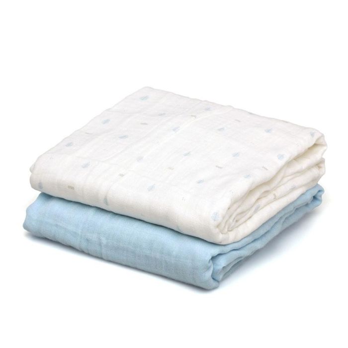 Set 2 Muselinas Y Chupetes +0 Azul 2