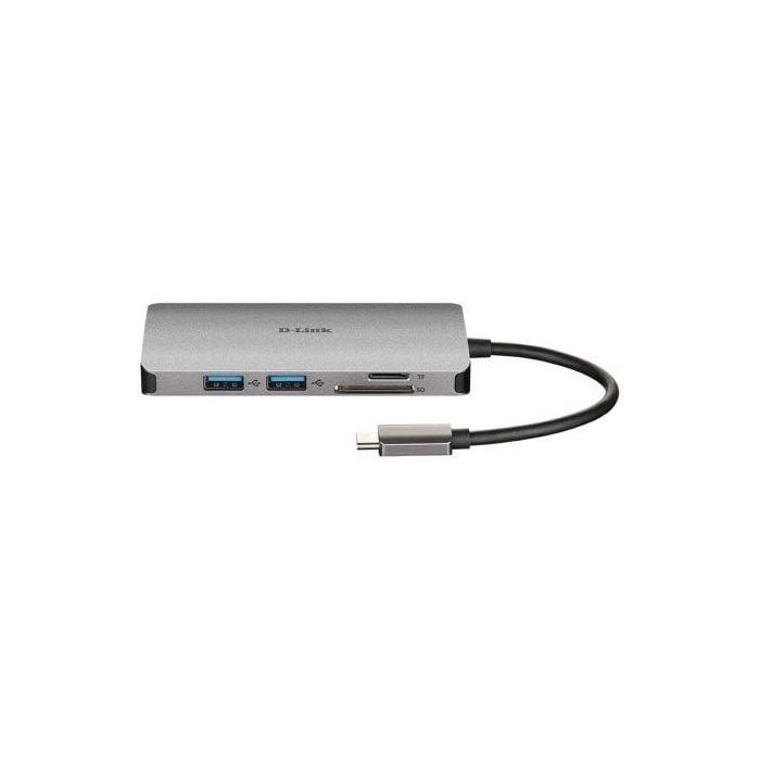 D-Link DUB-M810 Docking Station Hub USB-C con HDMI 4K, Gigabit Ethernet, Lector SD/microSD, 3x USB 3.0 y USB-C Power Delivery 100W Gris 1 D-Link DUB-M810 Docking Station Hub USB-C con HDMI 4K, Gigabit Ethernet, Lector SD/microSD, 3x USB 3.0 y USB-C Power Delivery 100W Gris 1