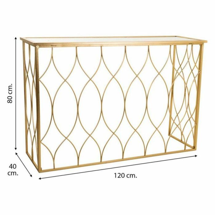 Recibidor Alexandra House Living Dorado Metal Vidrio Madera MDF 40 x 80 x 120 cm 4