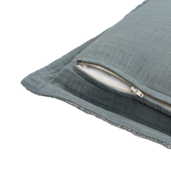 Cojín Azul Viscosa / Poliéster 50 X 30 cm