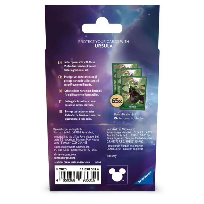 Fundas Cartas Disney Lorcana Ursula 65 2 Fundas Cartas Disney Lorcana Ursula 65 2