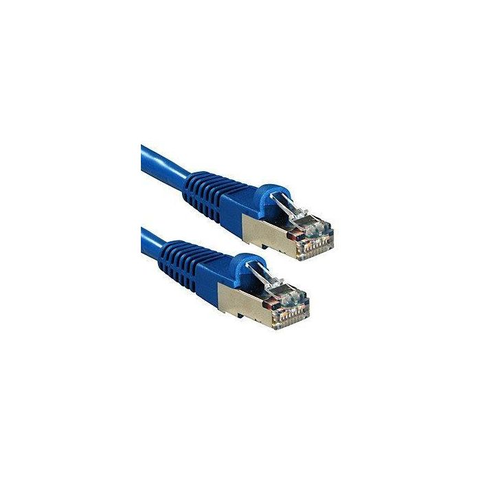 Lindy Cable de Red Cat.6A S/FTP LSZH de 10m, Azul, con Conector sin Enganche y Pines Chapados en Oro