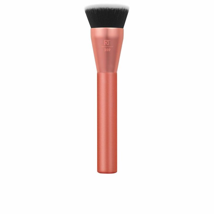 Real Techniques Brocha de Maquillaje Glow Round Base para Difuminar Base Líquida, Cabezal Plano, Acabado Uniforme, 1 unidad