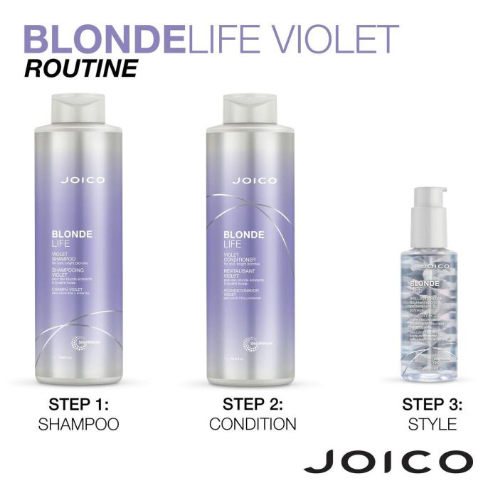 Joico BLONDE LIFE violet conditioner 1000 ml – Acondicionador matizador para cabello rubio, hidrata y nutre 1