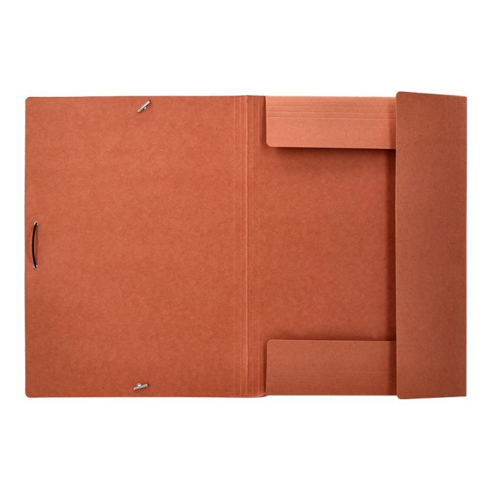 Carpeta Liderpapel Gomas Folio 3 Solapas Carton Compacto Cuero 10 unidades 8