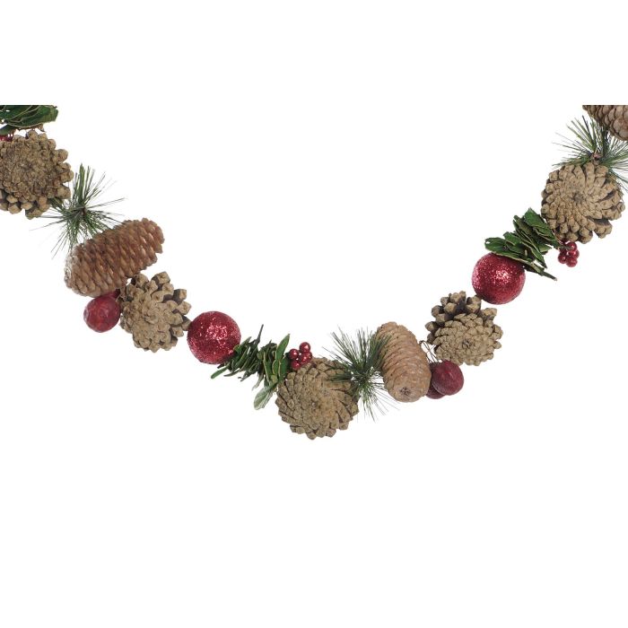 DKD Home Decor Guirnalda de Navidad Tradicional 150 cm, colores Verde y Rojo, con Detalles de Piñas, Ideal para Decoración Festiva, Pack de 2 1 DKD Home Decor Guirnalda de Navidad Tradicional 150 cm, colores Verde y Rojo, con Detalles de Piñas, Ideal para Decoración Festiva, Pack de 2 1
