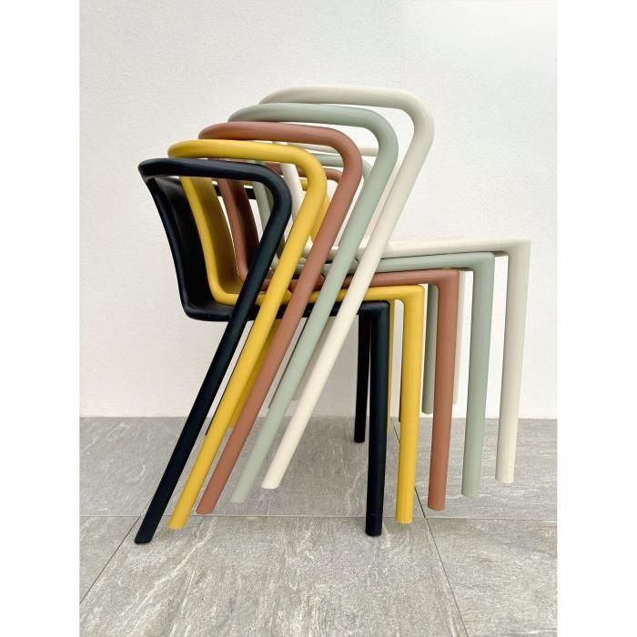 Lote de 2 sillones de jardín - CITY GARDEN - DIEGO-FT - Arena - Apilable