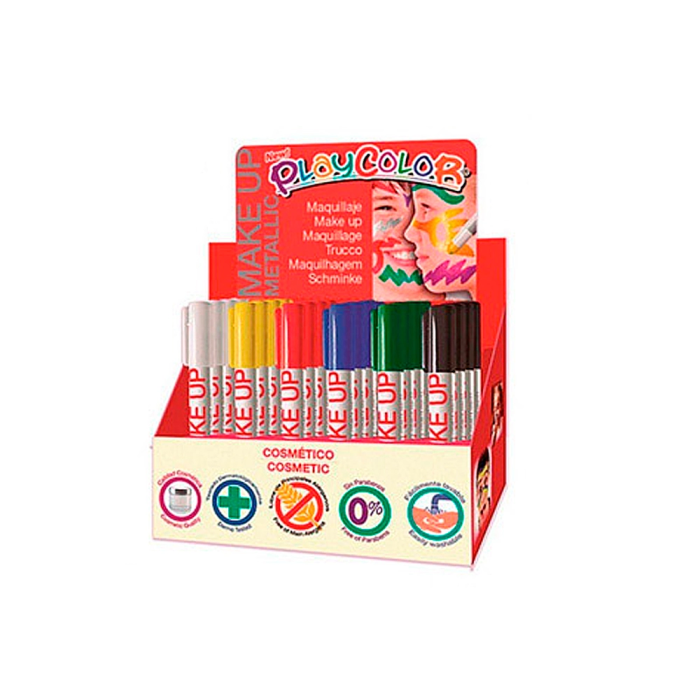 Playcolor Barra de Maquillaje Metallic, Expositor de 24 Unidades, Colores Surtidos 1 Playcolor Barra de Maquillaje Metallic, Expositor de 24 Unidades, Colores Surtidos 1