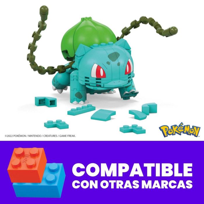 Mega Construx Pokémon Bulbasaur Set de Ladrillos de Construcción Articulado, 175 piezas, 10+ cm, Edad 7+ 8 Mega Construx Pokémon Bulbasaur Set de Ladrillos de Construcción Articulado, 175 piezas, 10+ cm, Edad 7+ 8