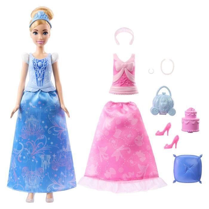 Disney Princess Muñeca Cenicienta con 2 Trajes y 7 Accesorios para Niños +3 Años 1