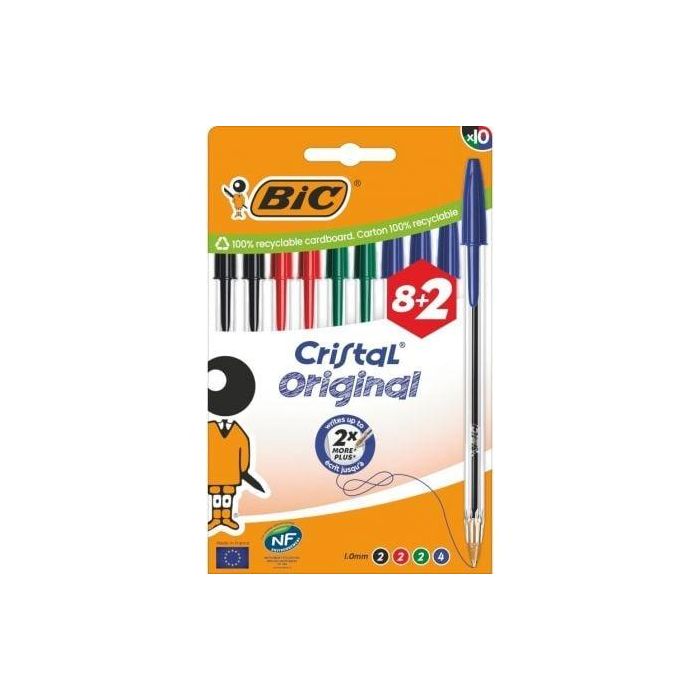 Bolígrafos de Tinta de Aceite Bic Cristal Original 516355/ 10 unidades/ Colores Surtidos Bolígrafos de Tinta de Aceite Bic Cristal Original 516355/ 10 unidades/ Colores Surtidos
