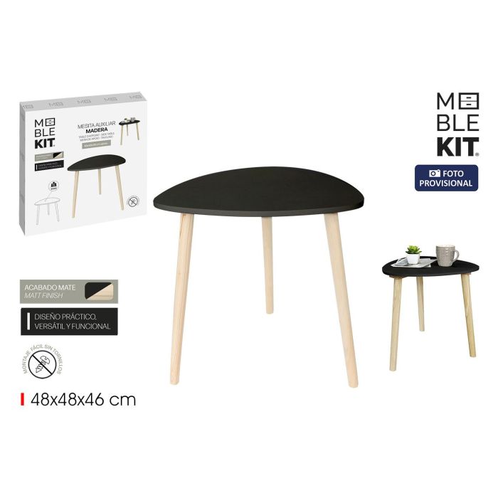 Moblekit Mesita Auxiliar de Madera Black, 48 cm (6 Unidades)