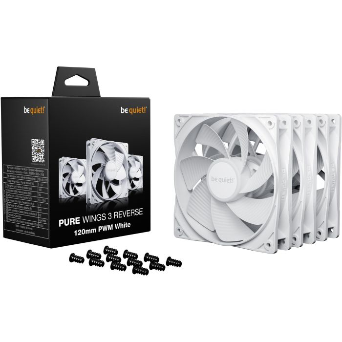 be quiet! Pure Wings 3 Reverse 3-Pack 120mm PWM white 2