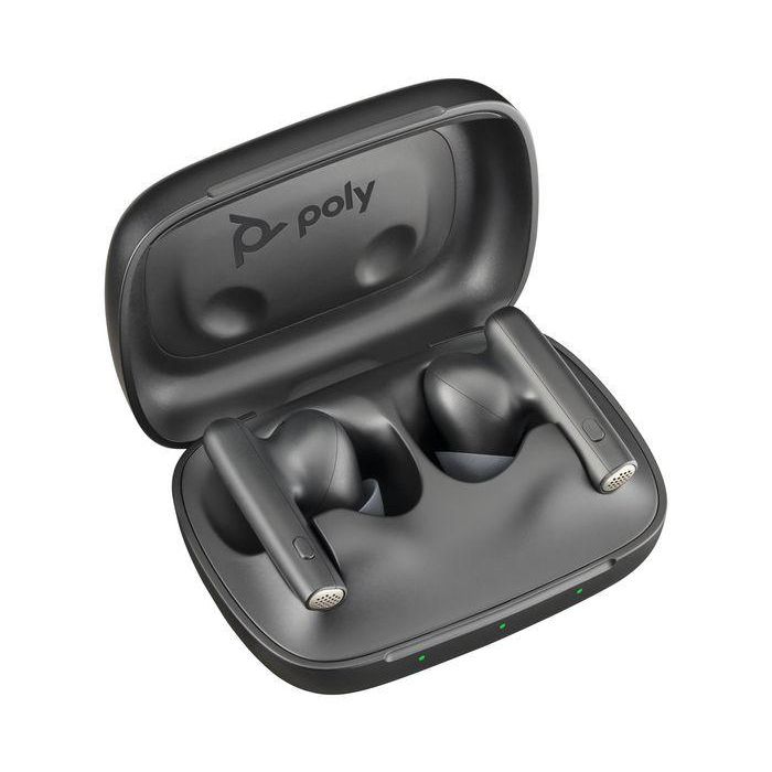 HP Poly Voyager Free 60 UC Auriculares Inalámbricos Carbon Black + Adaptador BT700 USB-A + Estuche Carga Básica para Trabajo 4