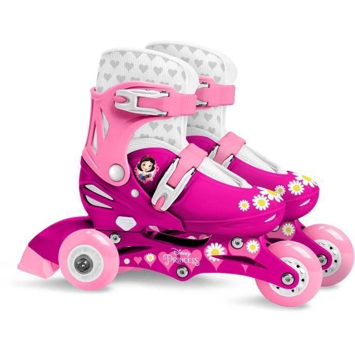 Stamp Patines de Línea Ajustables 2 en 1 Triskate Princesas de Disney con Freno Trasero, Tallas 27-30 para Niña 1