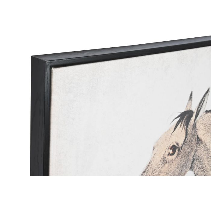 DKD Home Decor Cuadro Decorativo Glam Caballo Set de 3 Piezas de Lienzo PS Gris y Negro 180x120 cm para Pared Salón Dormitorio 1