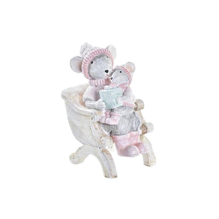 Figura Navidad Fantasia DKD Home Decor Rosa Beige 5.5 x 10 x 8 cm Figura Navidad Fantasia DKD Home Decor Rosa Beige 5.5 x 10 x 8 cm